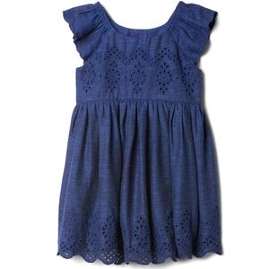 GAP Baby Navy Blue Eyelet Dress, Size 4T